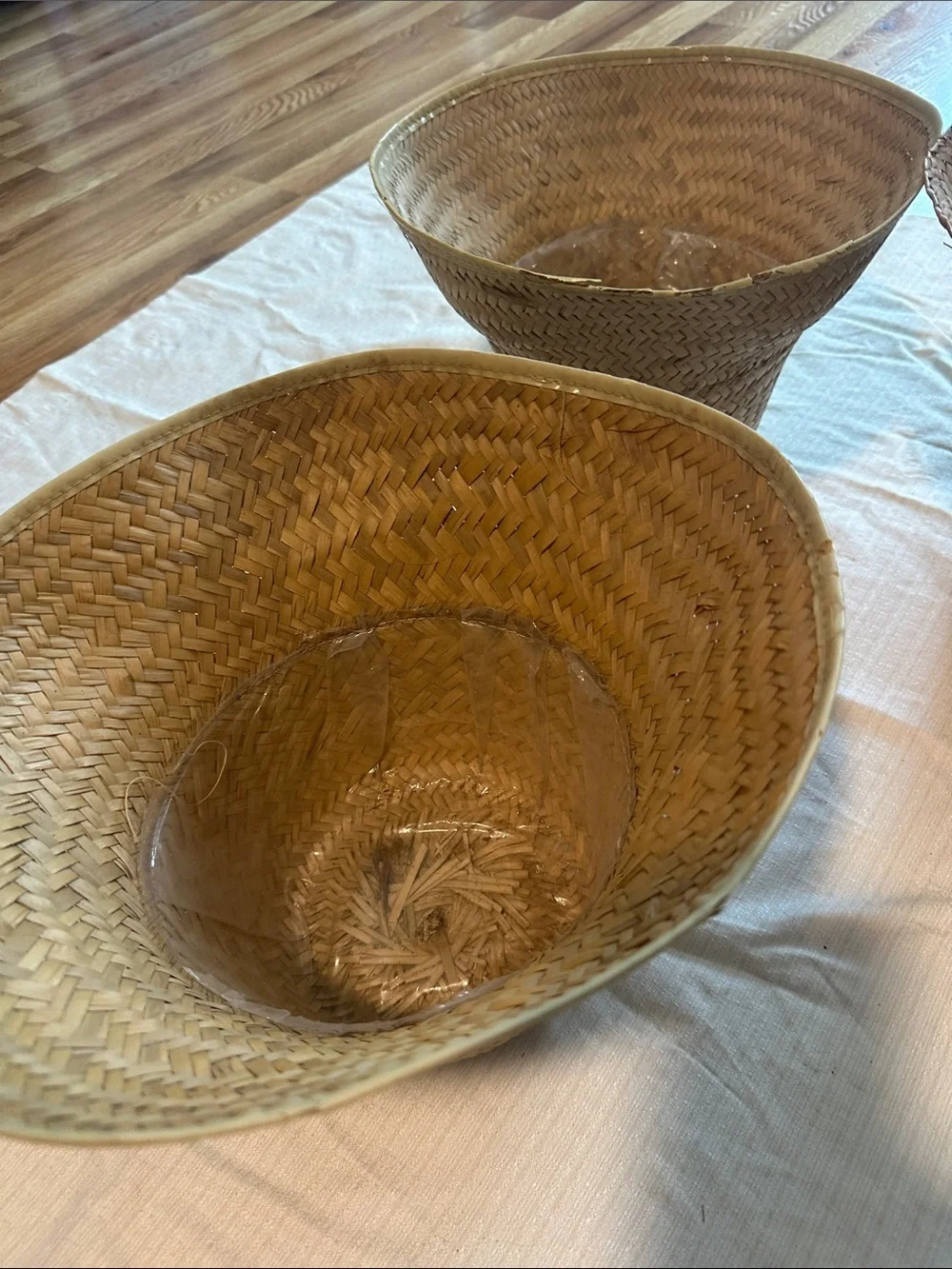 Woven Natural Brown Planter Baskets- Handcrafted Home Accent set of 5